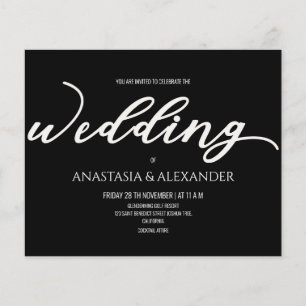 Budget Simple wedding invitation. Flyer
