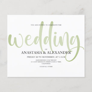 Budget Simple wedding invitation. Flyer