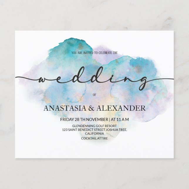 BUDGET/Simple wedding invitation. Flyer (Front)