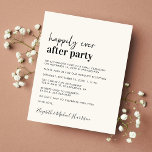 Budget Simple Wedding Reception Cream Invitation<br><div class="desc">Simple budget-friendly light cream wedding announcement and reception invitation. The front features "Happily Ever After Party" in a mix of a contemporary script and bold modern typography. Personalize your message and invitation in more detail and add your names in a signature-like script. This budget semi-gloss paper is similar in weight...</div>