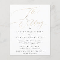Budget Simple Yellow Gold Details on back Wedding 