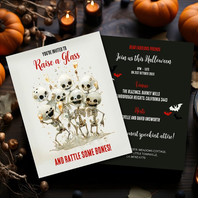 Budget Skeleton Thème Adulte Halloween Invitation (Créateur téléchargé)