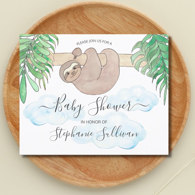 Budget Sloth Gender Neutral Baby Shower Invitation (Creator Uploaded)