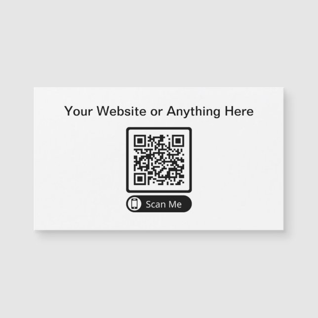 Budget Small Quantity QR Code Business Card Magnet (Front)