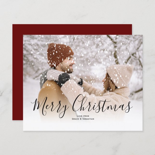 BUDGET Snow Overlay Photo Christmas (Front/Back)