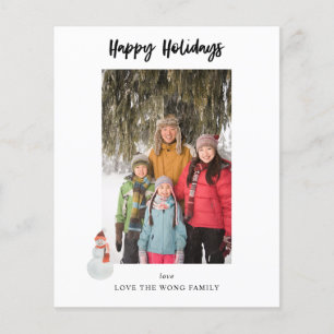 Budget Snowman Happy Holidays Photo Vertical Flyer