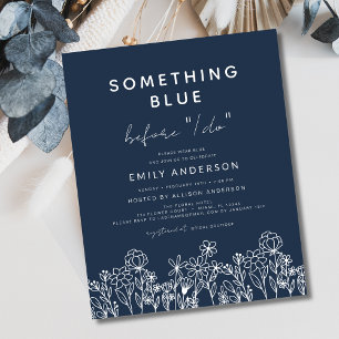 Budget Something Blue Wildflower Bridal Shower Flyer