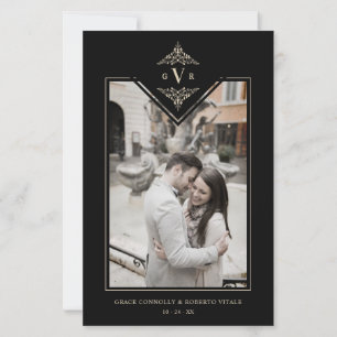 Budget Sophisticate Black Flourish Golden Initials