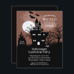 Budget Spooky Halloween Invitations<br><div class="desc">Small 4.5" x 5.6" paper Halloween invitations feature a large black castle and bare trees against a spooky night sky and your party details in chic white lettering. Printed on value 110 lb semi-gloss paper. **White ENVELOPES ARE OPTIONAL and an additional cost. Be sure to double-check your order before adding...</div>