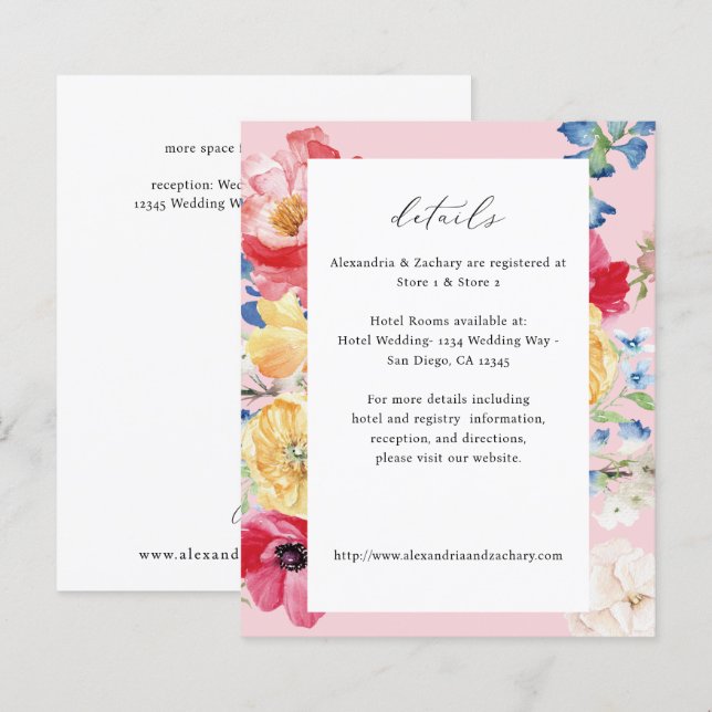 Budget Spring Multi Colour Florals Details - Pink (Front/Back)