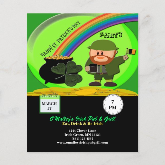 Budget St Patrick's Day Leprechaun, Pot Gold Paper (Front)