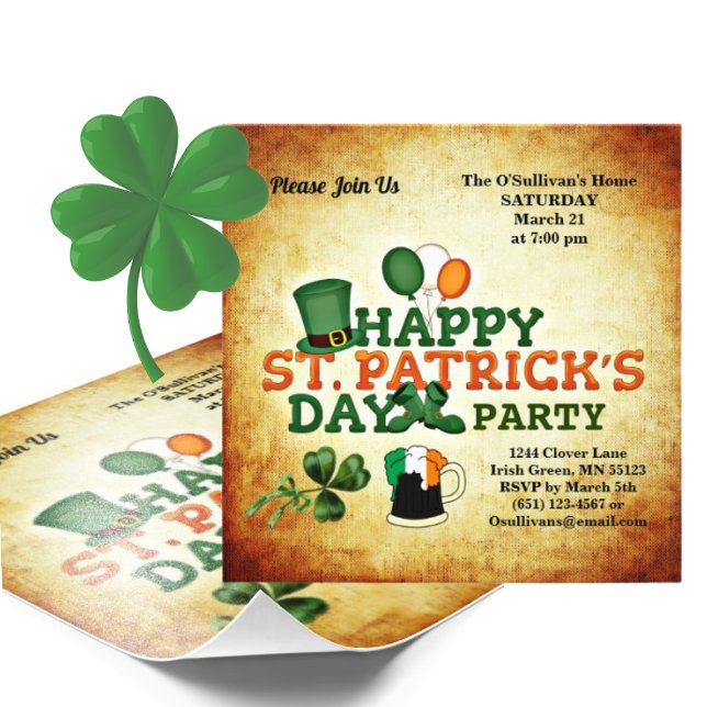 Budget St Patrick's Day Party Vintage Photo Print (Creator Uploaded)