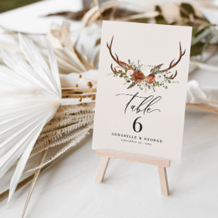 Budget Stag terracotta rustic elegant table number