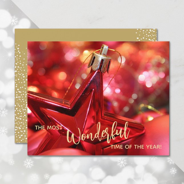 Budget Star Christmas Ornament Holiday Card (Creator Uploaded)