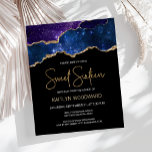 Budget Starry Gold Agate Dark Sweet 16 Invitation<br><div class="desc">This trendy Sweet Sixteen birthday party invitation features a watercolor image of an agate geode in shades of blue and purple, sprinkled with twinkling stars and trimmed with faux gold glitter highlights. The words "Sweet Sixteen" appear in faux gold glitter in decorative modern handwriting font. Customize it with the name...</div>