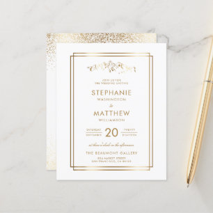 Budget Stylish White & Gold Mountain Wedding
