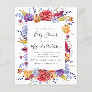 BUDGET Succulent Baby Shower Invitation