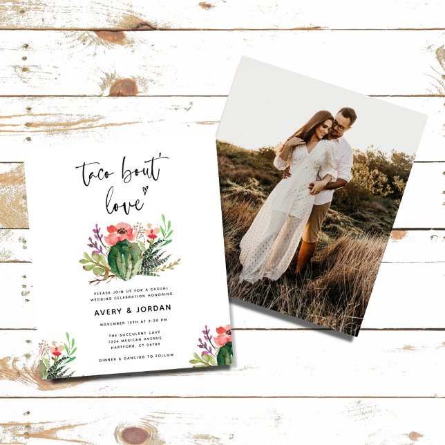 Budget Succulent Taco Bout Love Wedding Invitation (Creator Uploaded)