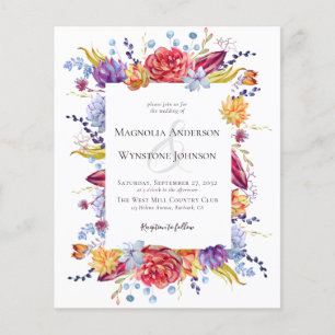 Budget Succulent Wedding Invitation Flyer