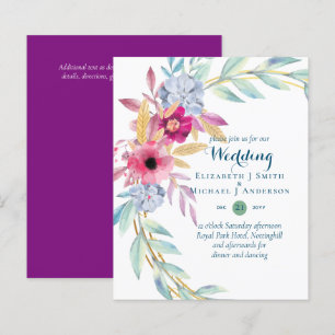 BUDGET Summer Flowers Wedding Invitations