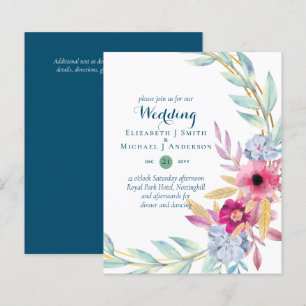 BUDGET Summer Flowers Wedding Invitations