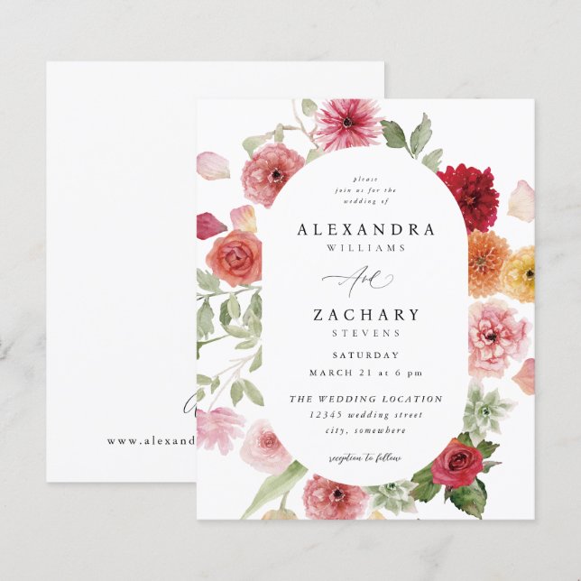 Budget Summer Multi Colour Floral Wedding 2 (Front/Back)