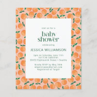 Budget Summer Oranges Fruit Watercolor Baby Shower
