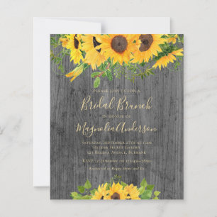Budget Sunflower Bridal Shower Brunch Invitation
