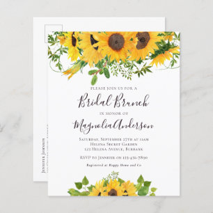 Budget Sunflower Bridal Shower Brunch Postcard