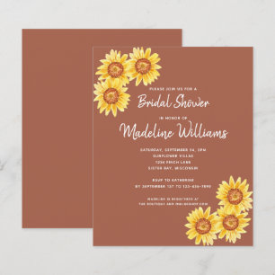Budget Sunflower Bridal Shower Invitation