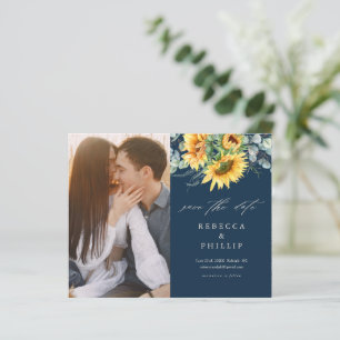 Budget Sunflower Eucalyptus Wedding Save the Date