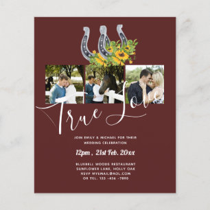 BUDGET Sunflower Horse Shoes PHOTO Collage WEDDING Flyer