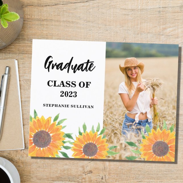 Budget Sunflower Photo Graduation Announcement  (Creator Uploaded)