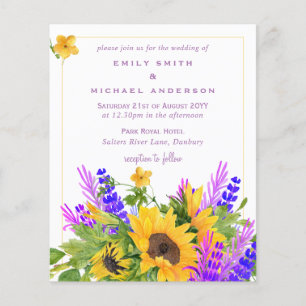 Budget Sunflower Wedding Theme Lavender Purple