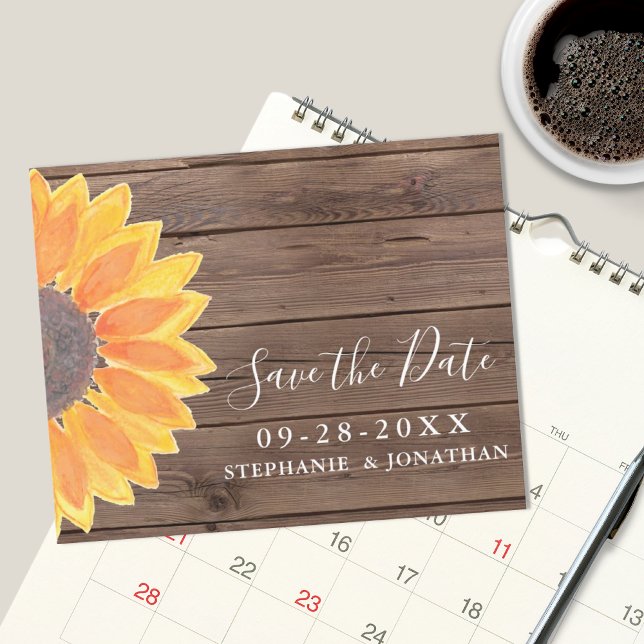 Budget Sunflower Wood Wedding Enregistrer La Carte (Créateur téléchargé)