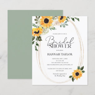 Budget Sunflowers Eucalyptus Bridal Shower Invite