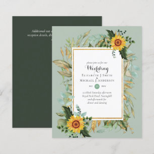 BUDGET Sunflowers Eucalyptus Greenery Wedding