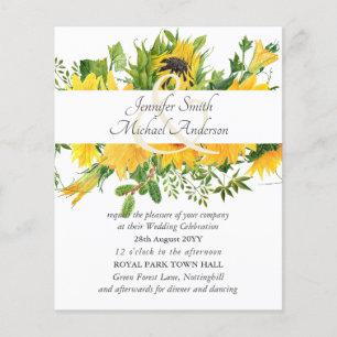 Budget Sunflowers Modern Wedding Ampersand