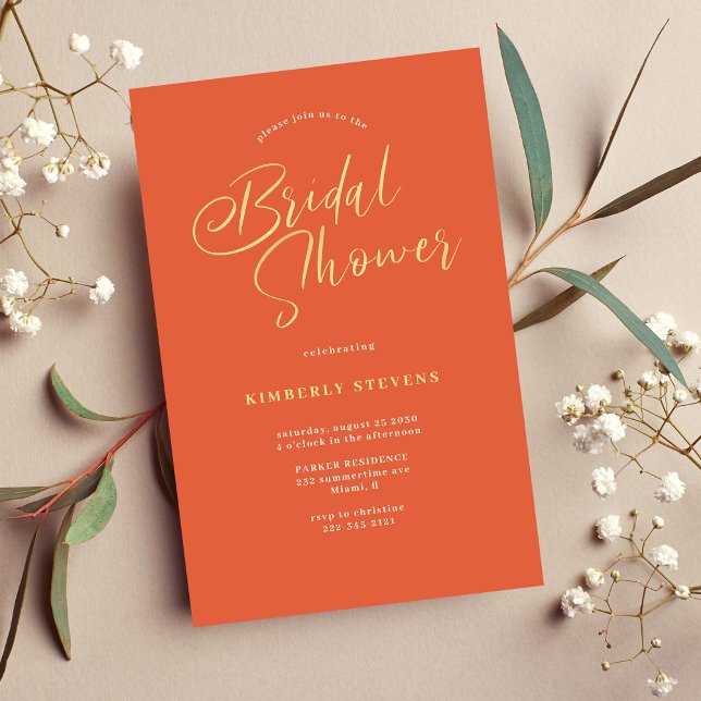 Budget sunset orange summer bridal shower invite (Creator Uploaded)