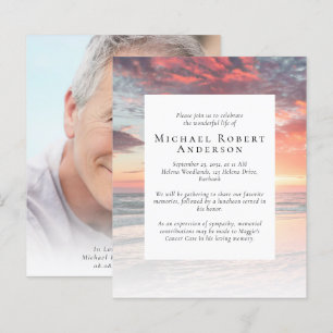 BUDGET Sunset Photo Memorial Service Invitation