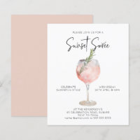Budget Sunset Soiree Drinks Cocktail Invite