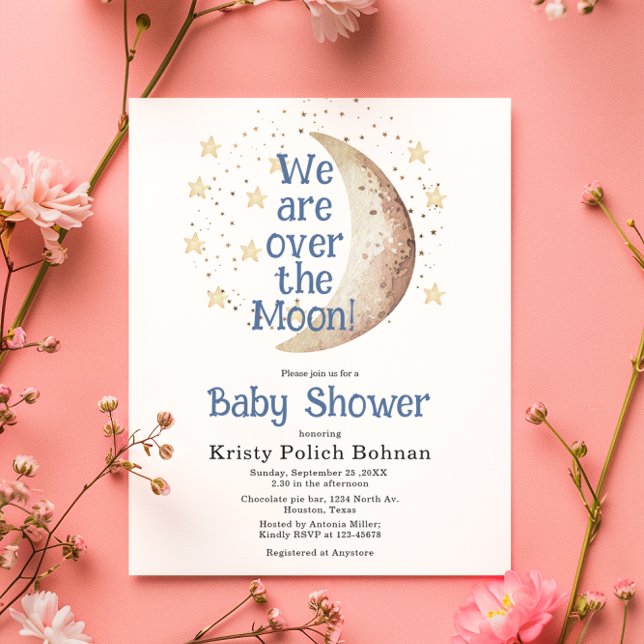 Budget sur la carte de Baby shower de garçon bleu  (Créateur téléchargé)