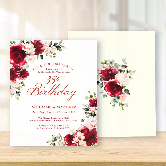 BUDGET SURPRISE PARTY 35th Birthday Pink Red Rose (Creator Uploaded)