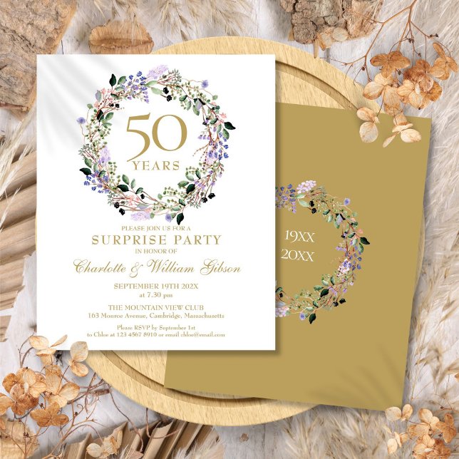 Budget Surprise Party 50th Anniversary Invitation (Budget Surprise Party 50th Anniversary Invitation)