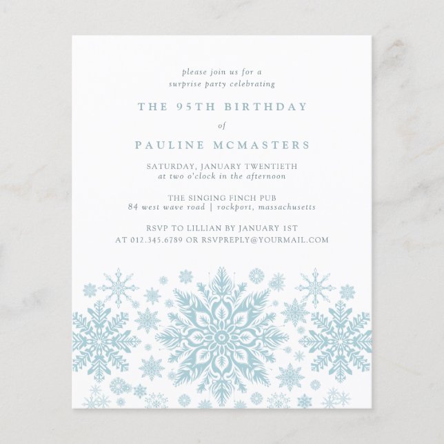 BUDGET SURPRISE Party 95th Birthday Snowflake (Front)