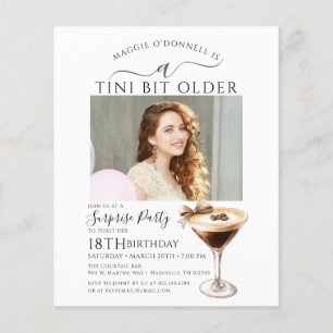 BUDGET SURPRISE PARTY Tini Bit Older Martini 18th