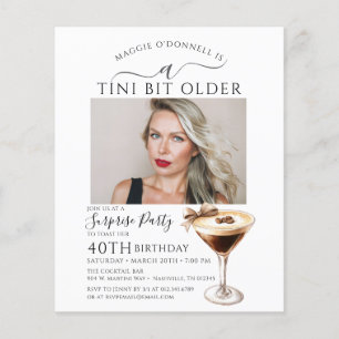 BUDGET SURPRISE PARTY Tini Bit Older Martini 40th