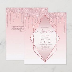 BUDGET SWEET16 Dripping Glitter Glamour Invit