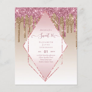 BUDGET SWEET16 Dripping Glitter Glamour Invit Flyer