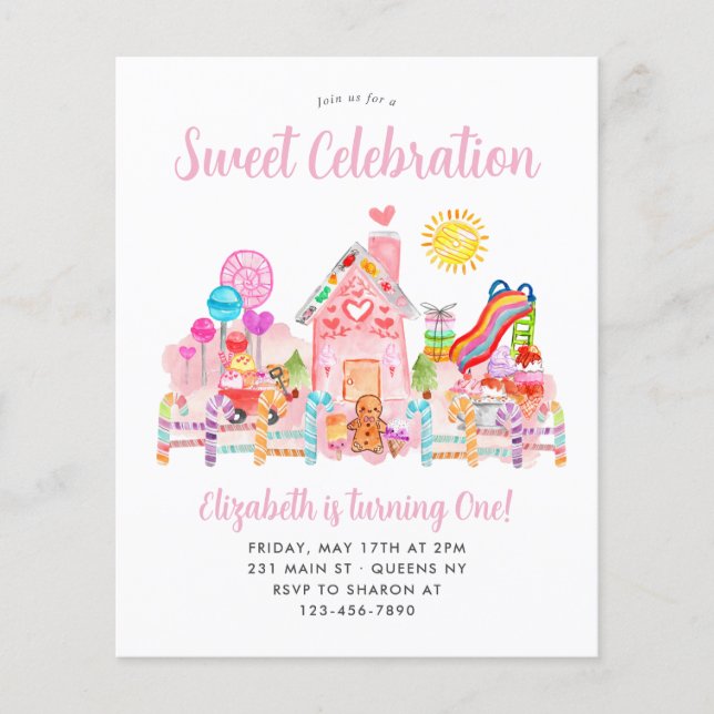Budget Sweet Celebration Candyland Kids Birthday (Front)